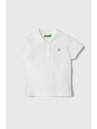 παιδικό πουκάμισο πόλο united colors of benetton χρώμα: άσπρο 97% βαμβάκι, 3% σπαντέξ