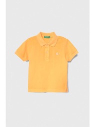 παιδικά βαμβακερά μπλουζάκια πόλο united colors of benetton χρώμα: πορτοκαλί 100% βαμβάκι