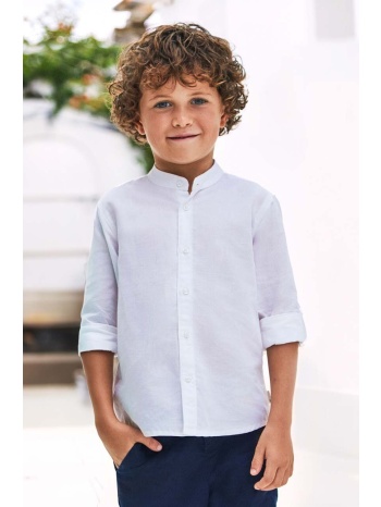 παιδικό πουκάμισο από λινό μείγμα mayoral χρώμα άσπρο 67%