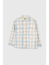παιδικό πουκάμισο united colors of benetton χρώμα: μπεζ 97% βαμβάκι, 3% σπαντέξ