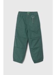 παιδικό βαμβακερό παντελόνι united colors of benetton χρώμα: πράσινο 100% βαμβάκι