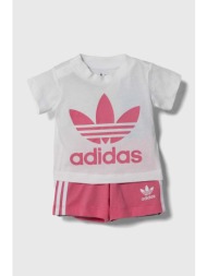 παιδικό βαμβακερό σετ adidas originals χρώμα: ροζ 100% βαμβάκι