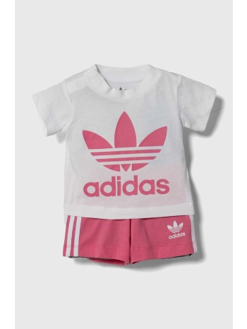 παιδικό βαμβακερό σετ adidas originals χρώμα ροζ 100%