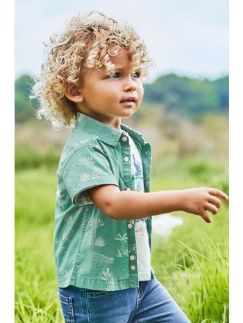 μωρό βαμβακερό πουκάμισο mayoral χρώμα πράσινο 100% βαμβάκι