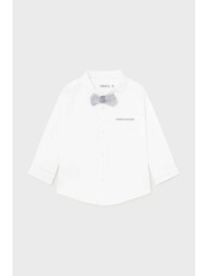 βρεφικό πουκάμισο από λινό μείγμα mayoral χρώμα: άσπρο 98% βαμβάκι, 2% λινάρι