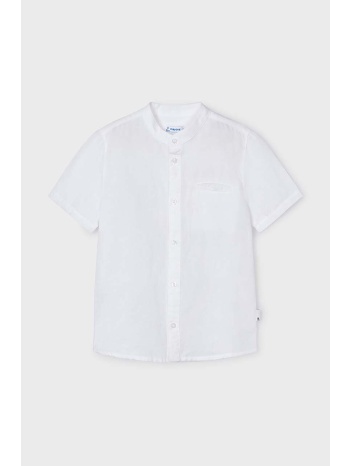 παιδικό πουκάμισο από λινό μείγμα mayoral χρώμα άσπρο 68%