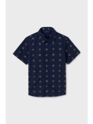 παιδικό βαμβακερό πουκάμισο mayoral χρώμα: ναυτικό μπλε 100% βαμβάκι