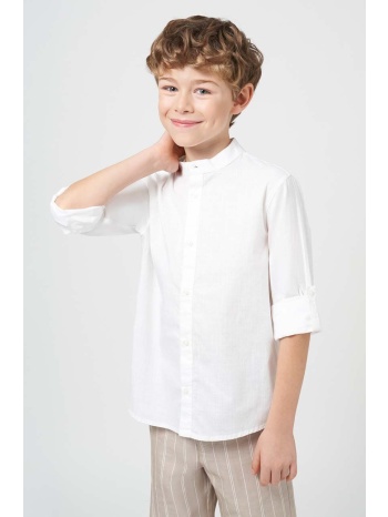 παιδικό βαμβακερό πουκάμισο mayoral χρώμα άσπρο 100%