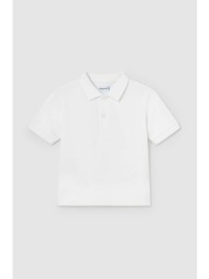βρεφικά βαμβακερά μπλουζάκια πόλο mayoral χρώμα: άσπρο 100% βαμβάκι