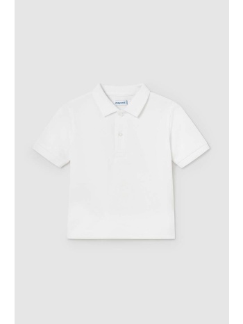 βρεφικά βαμβακερά μπλουζάκια πόλο mayoral χρώμα άσπρο 100%