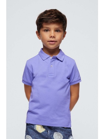 παιδικά βαμβακερά μπλουζάκια πόλο mayoral χρώμα μοβ 100%