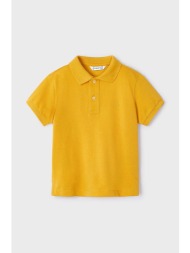 παιδικά βαμβακερά μπλουζάκια πόλο mayoral χρώμα: κίτρινο 100% βαμβάκι