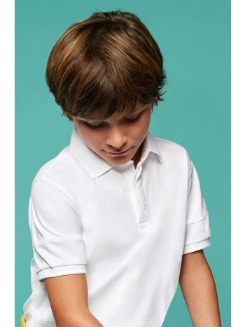 παιδικό πουκάμισο πόλο mayoral χρώμα άσπρο 99% βαμβάκι, 1%