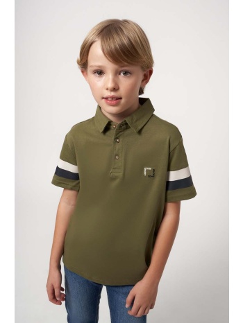 παιδικά βαμβακερά μπλουζάκια πόλο mayoral χρώμα πράσινο