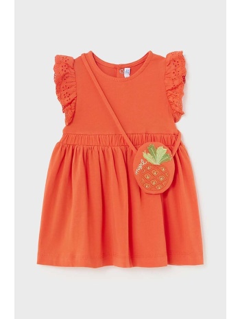 φόρεμα μωρού mayoral χρώμα πορτοκαλί 95% βαμβάκι, 5%