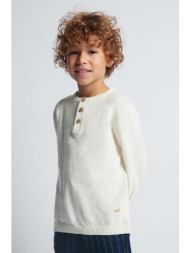 παιδικό πουλόβερ με λινό μείγμα mayoral χρώμα: μπεζ 68% βαμβάκι, 32% λινάρι