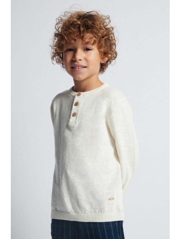 παιδικό πουλόβερ με λινό μείγμα mayoral χρώμα μπεζ 68%