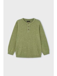 παιδικό πουλόβερ με λινό μείγμα mayoral χρώμα: πράσινο 68% βαμβάκι, 32% λινάρι