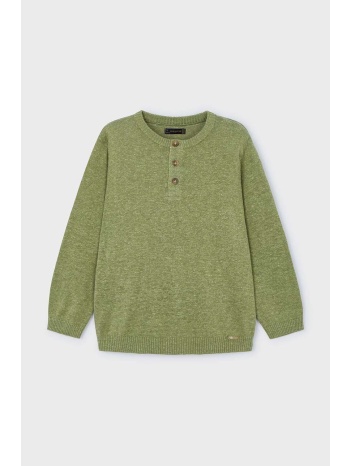 παιδικό πουλόβερ με λινό μείγμα mayoral χρώμα πράσινο 68%
