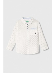 παιδικό βαμβακερό πουκάμισο united colors of benetton χρώμα: άσπρο 100% βαμβάκι