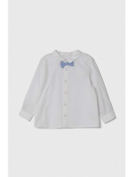 μωρό βαμβακερό πουκάμισο united colors of benetton χρώμα: άσπρο 100% βαμβάκι