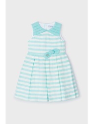 φόρεμα με μείγμα από λινό για παιδιά mayoral χρώμα: τιρκουάζ κύριο υλικό: 60% βισκόζη, 32% βαμβάκι, 