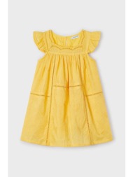 παιδικό βαμβακερό φόρεμα mayoral χρώμα: κίτρινο 100% βαμβάκι