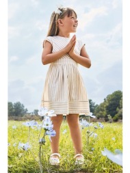 παιδικό φόρεμα mayoral χρώμα: μπεζ 55% βισκόζη, 45% βαμβάκι