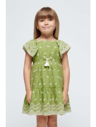 παιδικό φόρεμα mayoral χρώμα: πράσινο υλικό 1: 100% βαμβάκι
υλικό 2: 80% βαμβάκι, 20% πολυεστέρας