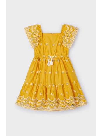 παιδικό φόρεμα mayoral χρώμα κίτρινο υλικό 1 100%