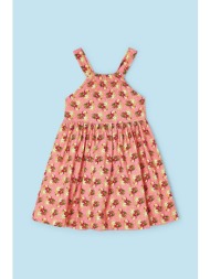 παιδικό βαμβακερό φόρεμα mayoral χρώμα: ροζ 100% βαμβάκι