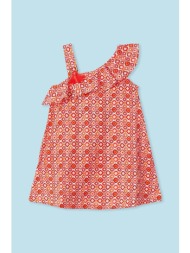 παιδικό βαμβακερό φόρεμα mayoral χρώμα: μοβ 100% βαμβάκι
