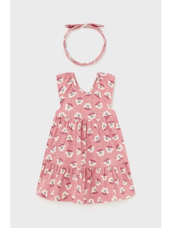 βρεφικό βαμβακερό φόρεμα mayoral χρώμα ροζ 100% βαμβάκι