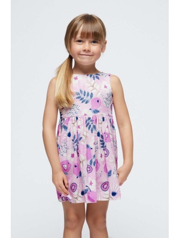 παιδικό βαμβακερό φόρεμα mayoral χρώμα μοβ 100% βαμβάκι