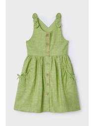 παιδικό λινό φόρεμα mayoral χρώμα: πράσινο υλικό 1: 55% λινάρι, 45% βαμβάκι
υλικό 2: 80% πολυεστέρας