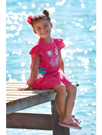 παιδικό βαμβακερό φόρεμα mayoral χρώμα ροζ 100% βαμβάκι