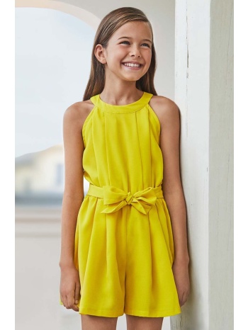 παιδική ολόσωμη φόρμα mayoral χρώμα κίτρινο 100%