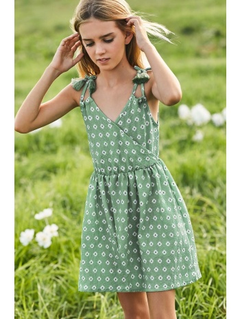παιδικό φόρεμα mayoral χρώμα πράσινο 95% πολυεστέρας, 5%