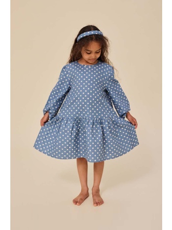 παιδικό βαμβακερό φόρεμα konges sløjd 98% οργανικό βαμβάκι