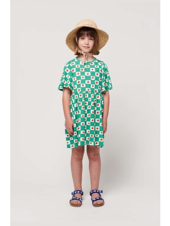 παιδικό βαμβακερό φόρεμα bobo choses χρώμα πράσινο 100%