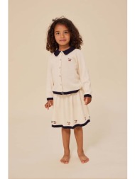 παιδική βαμβακερή φούστα konges sløjd χρώμα: άσπρο 100% οργανικό βαμβάκι