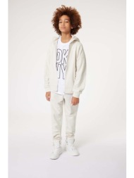 παιδική βαμβακερή μπλούζα dkny χρώμα: άσπρο, με κουκούλα κύριο υλικό: 100% βαμβάκι
φινίρισμα: 97% βα