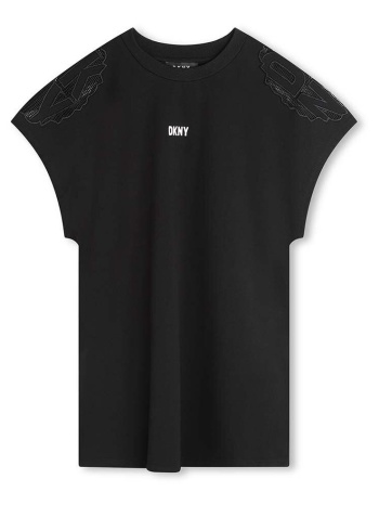 παιδικό φόρεμα dkny χρώμα μαύρο κύριο υλικό 95% βαμβάκι