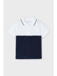 παιδικά βαμβακερά μπλουζάκια πόλο mayoral χρώμα: ναυτικό μπλε 100% βαμβάκι