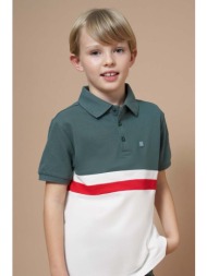παιδικά βαμβακερά μπλουζάκια πόλο mayoral χρώμα: πράσινο 100% βαμβάκι