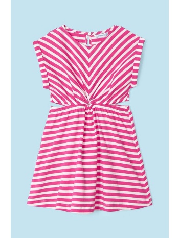 παιδικό βαμβακερό φόρεμα mayoral χρώμα ροζ 100% βαμβάκι
