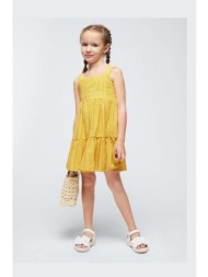 παιδικό φόρεμα mayoral χρώμα: κίτρινο κύριο υλικό: 98% πολυεστέρας, 2% σπαντέξ
φόδρα: 60% βαμβάκι, 4