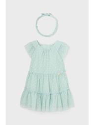 φόρεμα μωρού mayoral χρώμα: τιρκουάζ υλικό 1: 100% πολυεστέρας
υλικό 2: 100% βαμβάκι