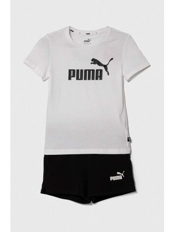 παιδικό σετ puma logo tee & shorts set χρώμα άσπρο υλικό