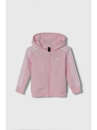 μπλούζα adidas χρώμα: ροζ, με κουκούλα 70% βαμβάκι, 30% ανακυκλωμένος πολυεστέρας